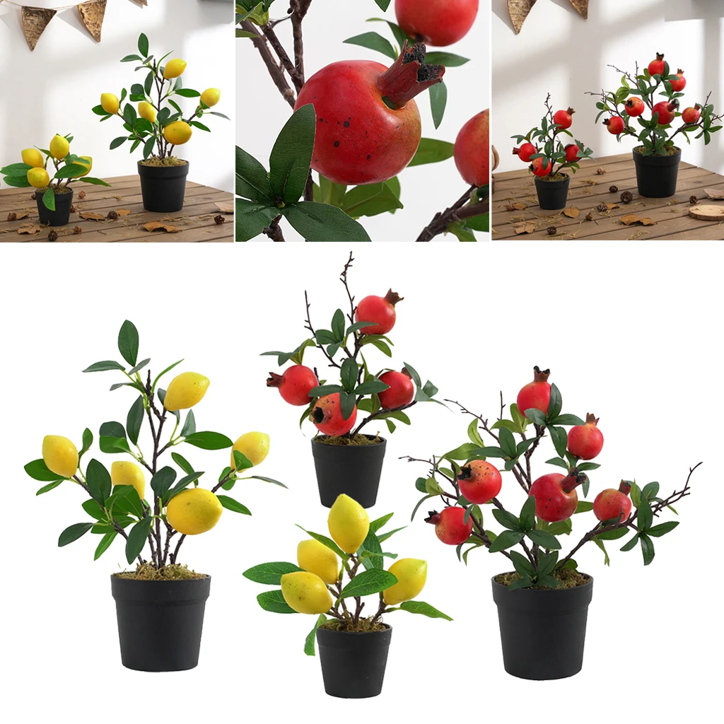 Искусственный фруктовый гранат или Лимонное дерево бонсай для украшения