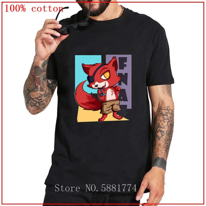 Футболка Foxy FNAF Freddy мужская с принтом удобная тенниска из хлопка коротким рукавом
