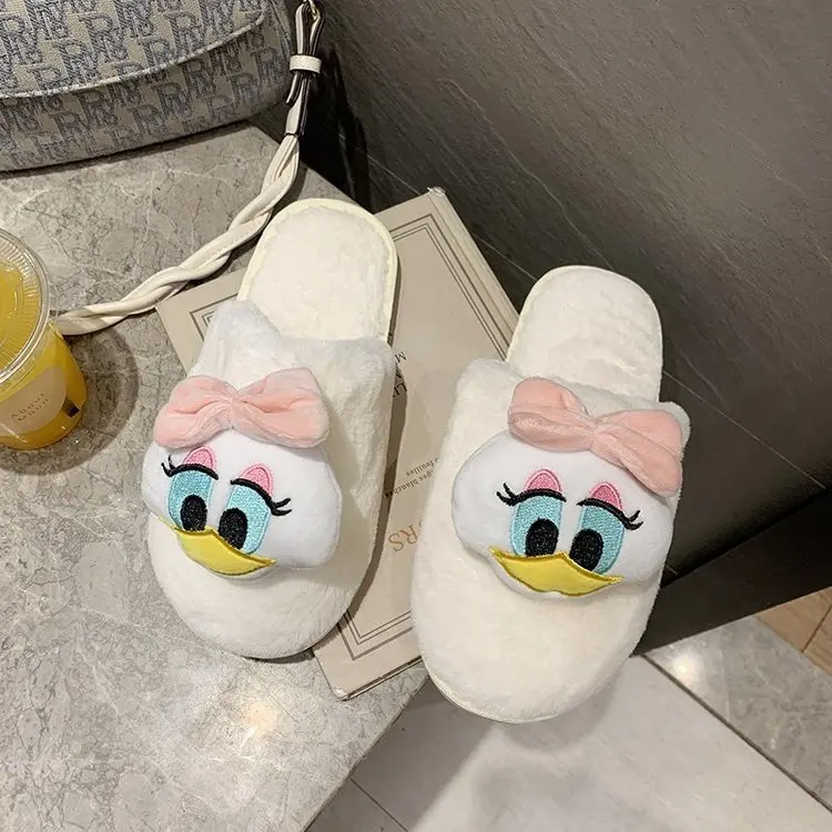 Winter New Ladies Cotton Slippers Simple Duck Comfortable Cotton Slippers Women Flat Slippers Women Furry Slippers Women