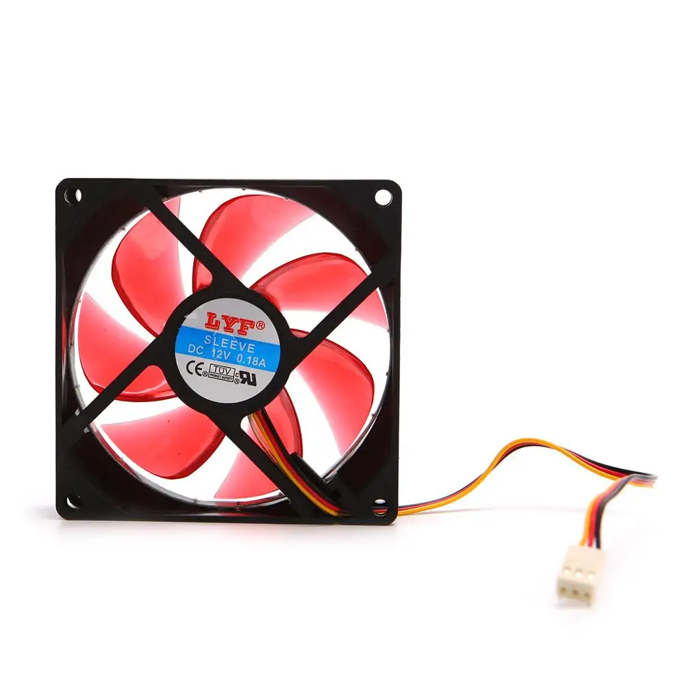 Red 90 мм светодиодный светильник 3pin PC столик для ПК охлаждающий вентилятор охлаждения с низким уровнем шума 9025 10166 - Цвет лезвия: Red