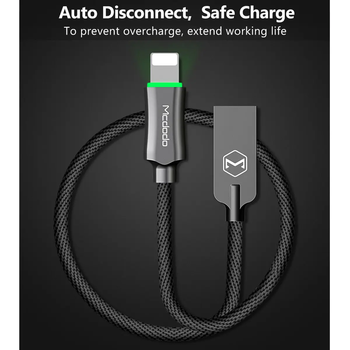MCDODO автоматическое отключение USB кабель Быстрая зарядка USB зарядное устройство кабель для передачи данных для iPhone 11 Pro X Xs Max Xr 8 7 6 6S Plus 5 телефонный шнур