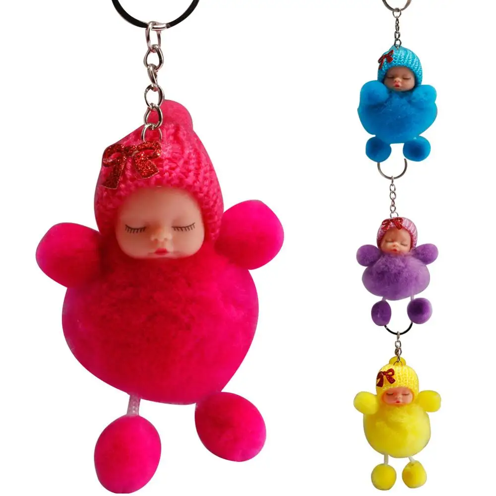 Горячая Распродажа милый бантик для ног Спящая детская кукла помпон брелок сумка