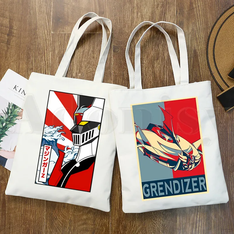 Grandizer японский аниме Goldorak модные с графическим рисунком сумки для покупок