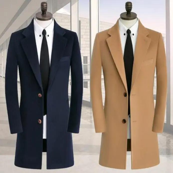 

9XL 8XL casual woolen coat men trench coats long sleeves overcoat mens cashmere coat casaco masculino inverno england