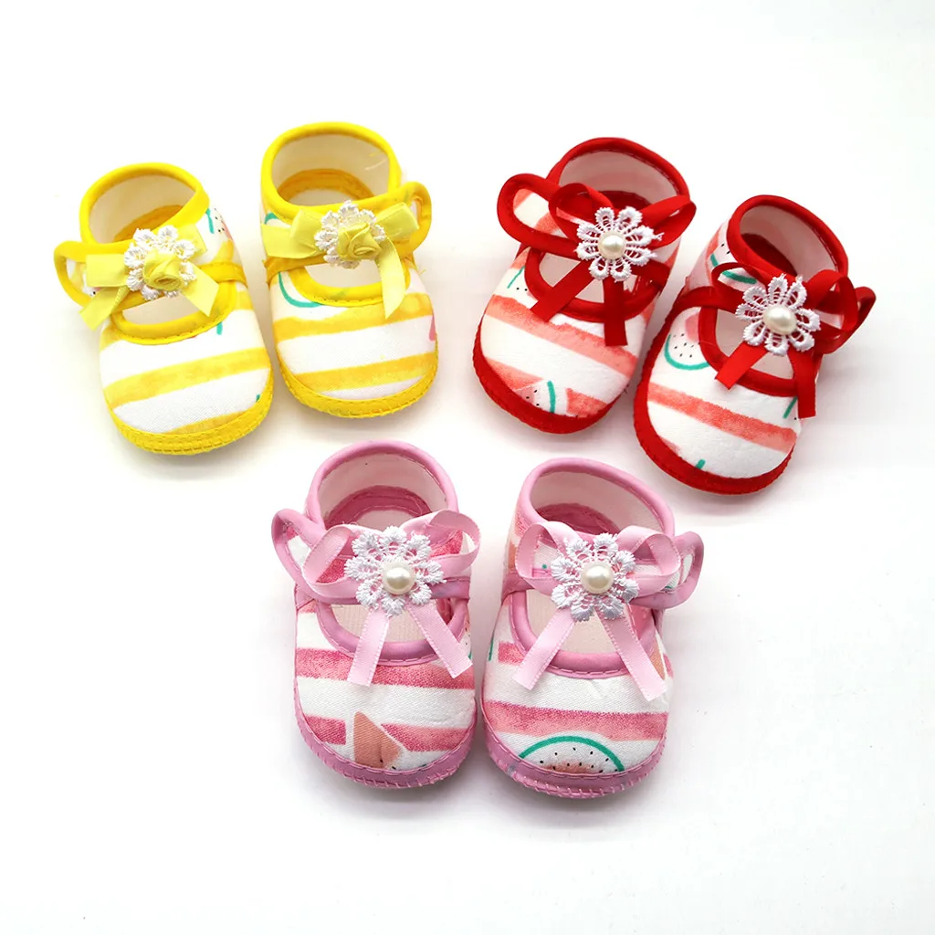 2020 летняя обувь для новорожденных девочек с принтом арбуза Сандалии мягкой