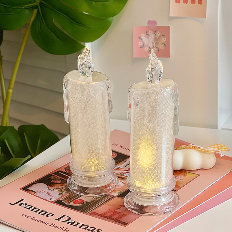 

Flameless LED Candle Lamp Night Light Bedroom Wedding Table Birthday Party Christmas New Year Living Room Decor Battery Powered