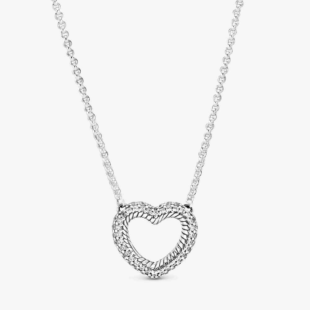 

Winter new 100% 925 Sterling Silver pan classic Chain Heart Necklace