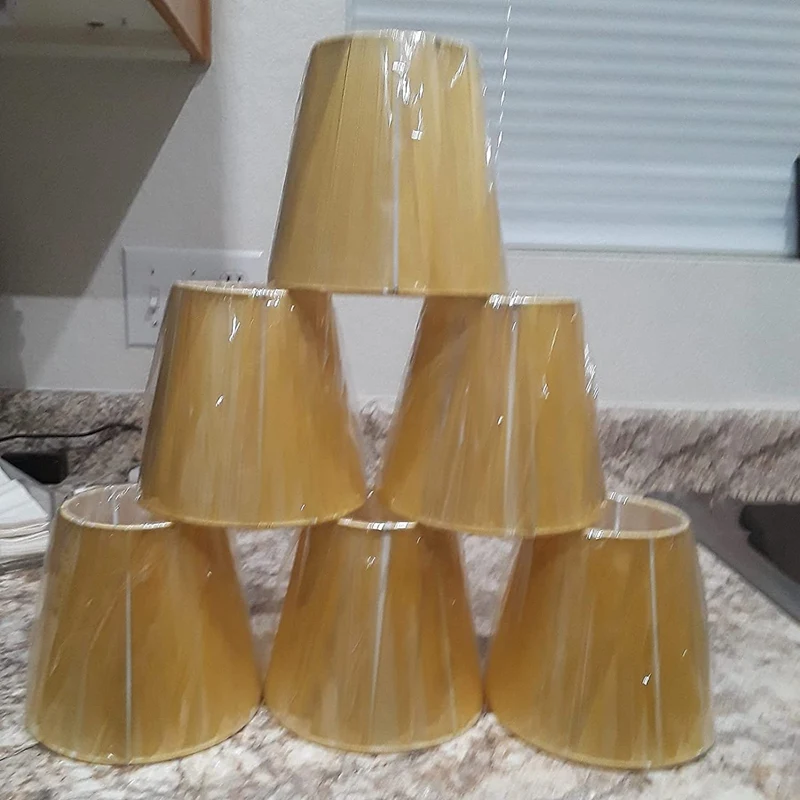 

Clip on Lampshades 6Pcs Set, Candle Crystal Chandelier Drop Light Small Lamp Shades for Decoration Bedside Accessories