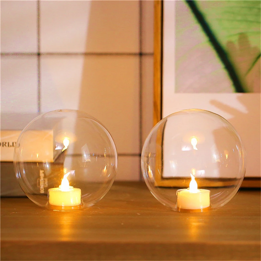 Скандинавский шарообразный стеклянный подсвечник ночники спальня девушка