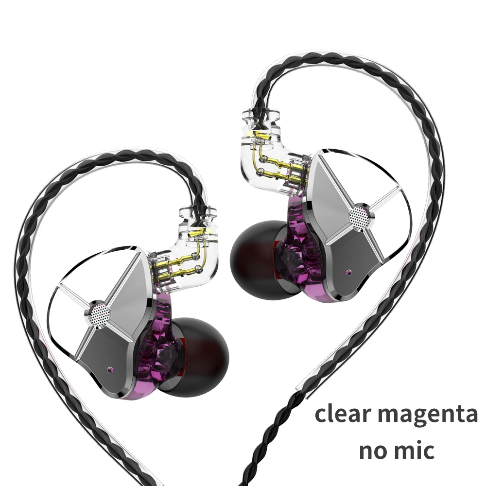 purple no mic AK TRN ST1 1BA+ 1DD Гибридный Металлический наушник в ухо IEM HIFI DJ монитор для бега спортивные наушники ушные наушники гарнитура наушники BA5/v90 - Цвет: purple no mic