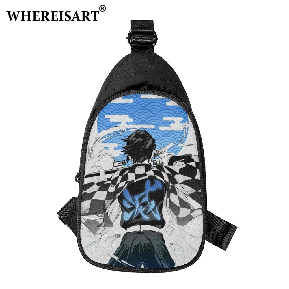 

WHEREISART High Popularity Anime Demon Slayer Chest Bags Boys Girls Luxury Tanjirou Shinobu Many Roles Sling Bags Shoulder Bags