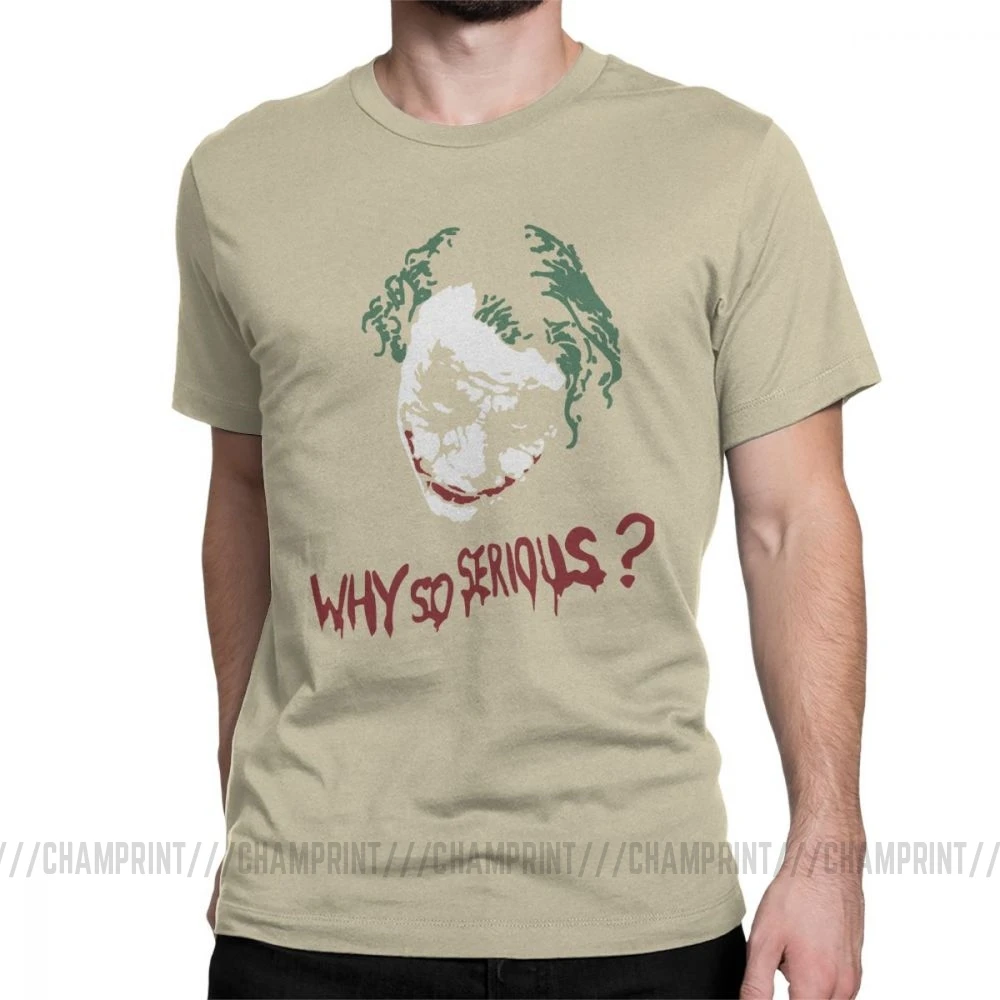 Awesome The Dark Knight Joker Why So Serious футболка отряд самоубийц Мужская футболка Gotham Harajuku футболки уличная одежда с графическим принтом Одежда - Цвет: Хаки