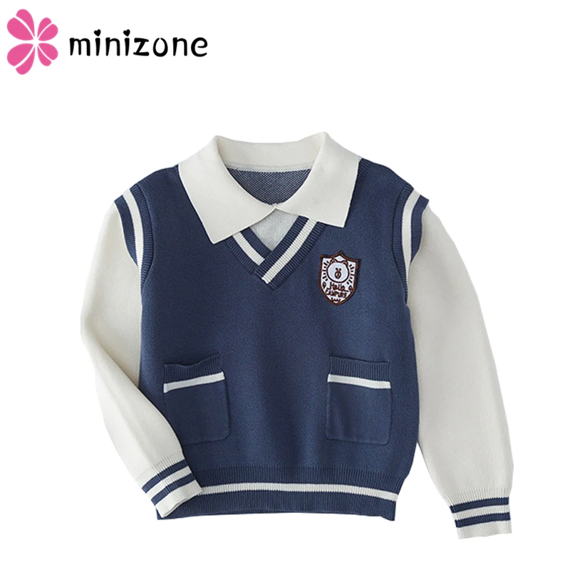 Одежда для маленьких мальчиков и девочек свитер в консервативном стиле зимняя