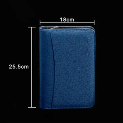 A5 sapphire blue A5/A6/B5 блокнот на молнии с калькулятор канцелярские товары журнал путешествий; Записная книжка Сумка для документов можно настроить логотип - Color: A5 sapphire blue