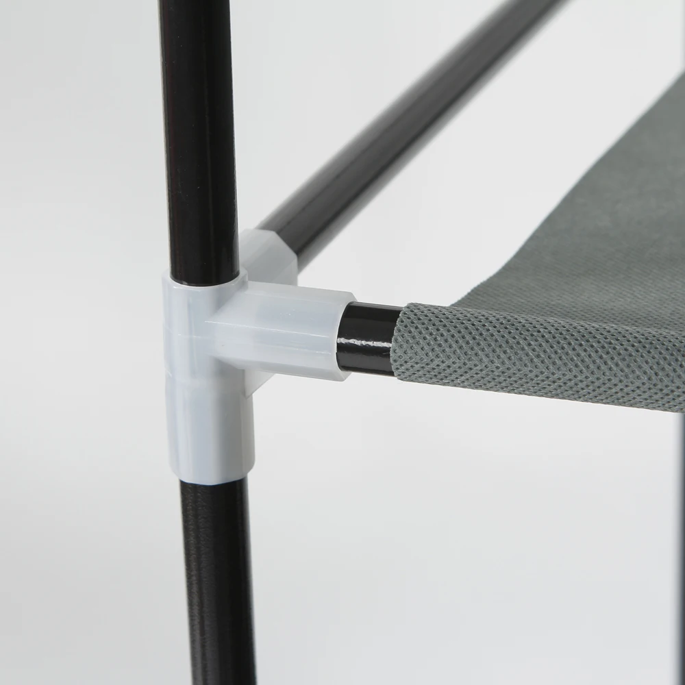 5 ярусный шкаф из нетканого материала с 12 отделениями портативный серый (133x46x170 см)