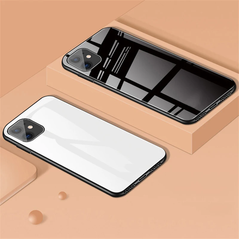 Роскошные Чехлы из закаленного стекла для телефона iPhone 12 11 Pro MAX X XR XSMAX XS SE2020 7 8 6 6s
