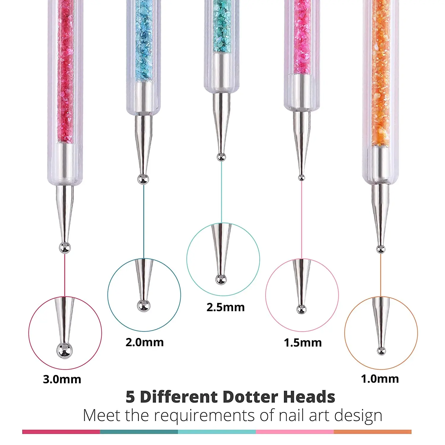 Профессиональные кисти для дизайна ногтей 5 шт./компл. набор инструментов точек