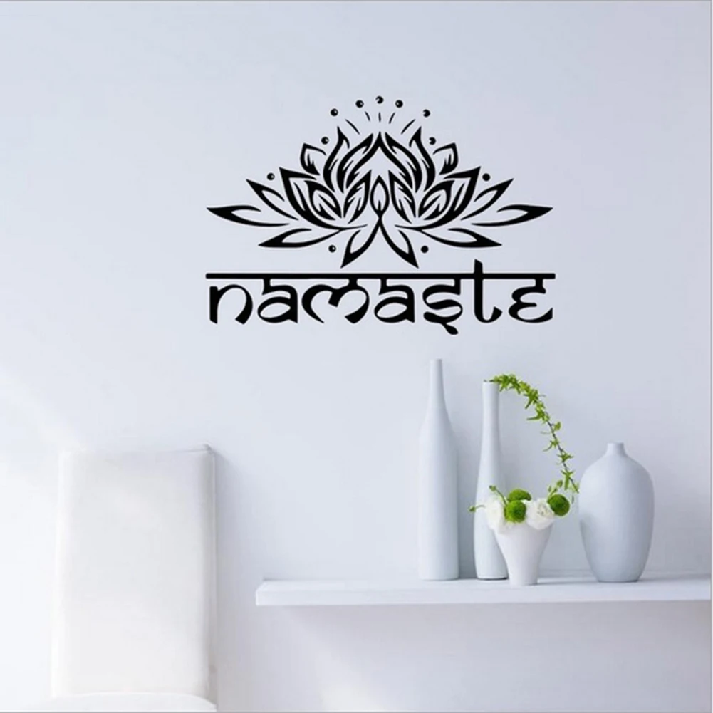 new fashion Indian Religion Namaste Lotus Living Room Bedroom Wallpapers Decals Home Decors Indian& Lotus Design stickers