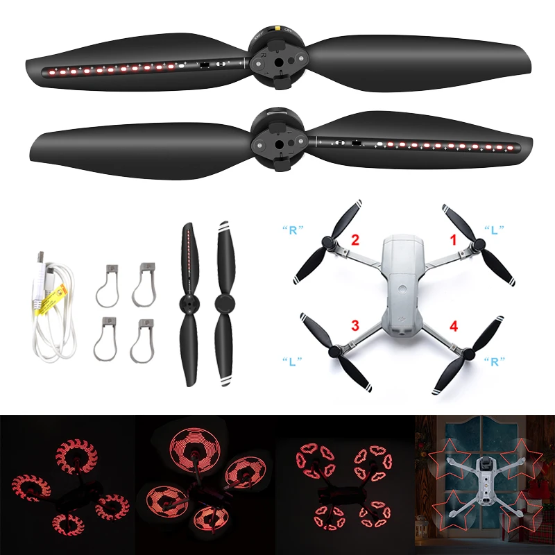 

Светодиодный ные пропеллеры для дрона DJI Mavic Air 2 с возможностью изменения рисунка