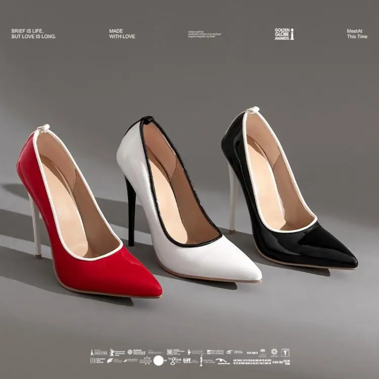 

Gold Heels Big Size Shoes Woman Shallow Mouth Slip On Pointed Pumps 2021 Sandals Ladies Lace-Up Large Retro Slip-On Toe Casual