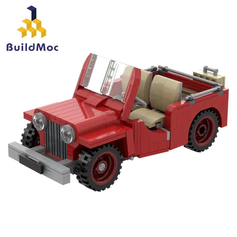 

Creator Mechanical Red Jeeped Off-road Vehicle Building Blocks For City Technical Car Bricks Toys For Boys