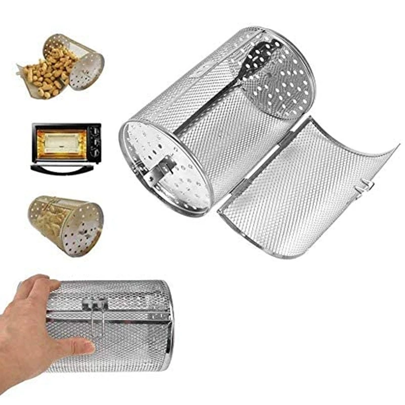 

Rotisserie Basket Stainless Steel Oven Roast Basket ​Baking Cage for BBQ Grill Bakeware​ Tool Air Fryer Grill 14X18cm