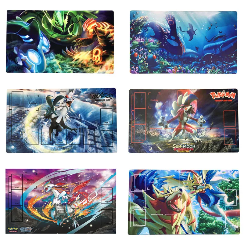 

Покемон PTCG битва карточный стол коврик карты коврик Silvally Kyurem Kyogre три священные 600x350x1,5 мм DIY двойной коврик, игрушка для детей, хороший подарок