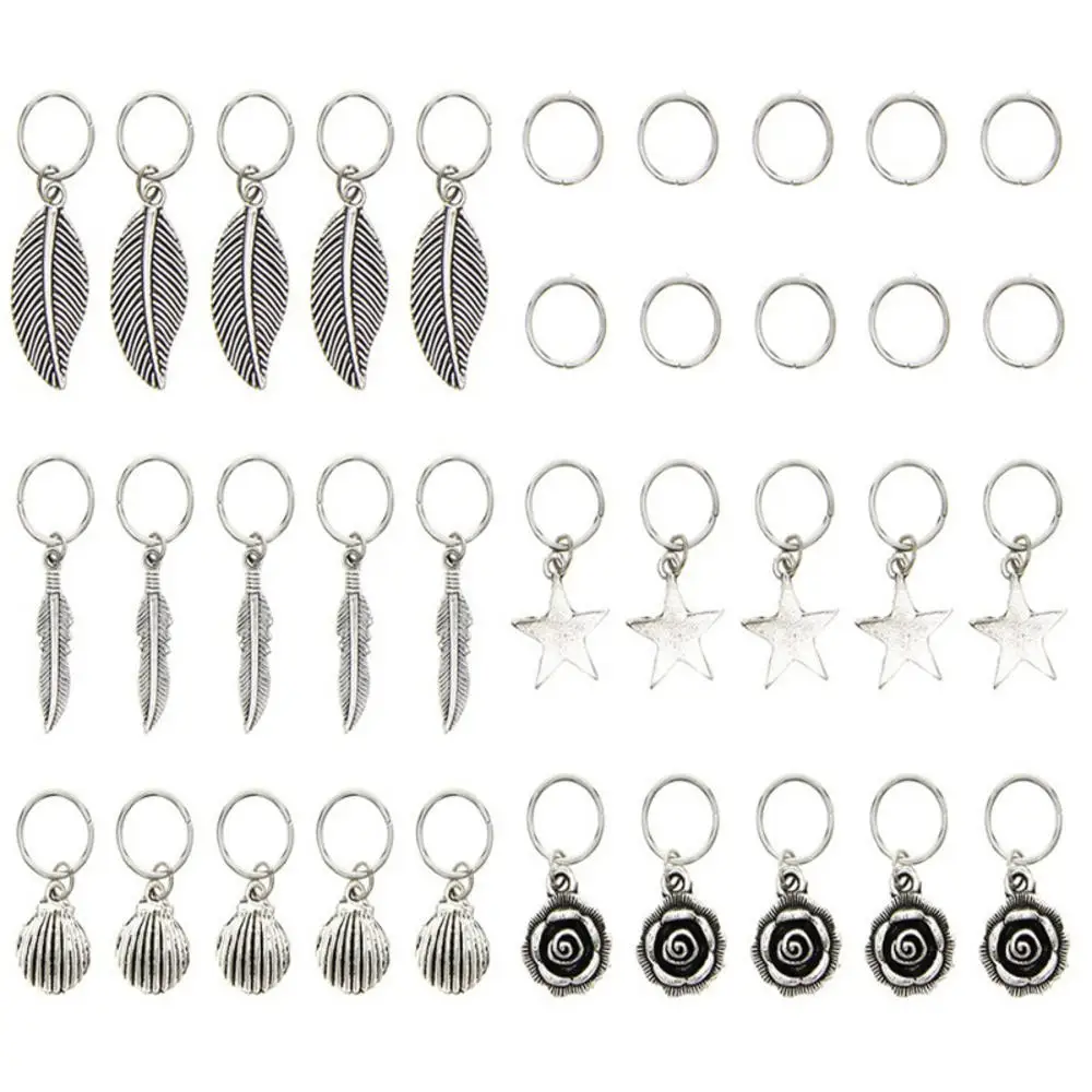 Кольца для волос африканские металлические с бусинами 24/35/60/80/140 шт. | Красота и