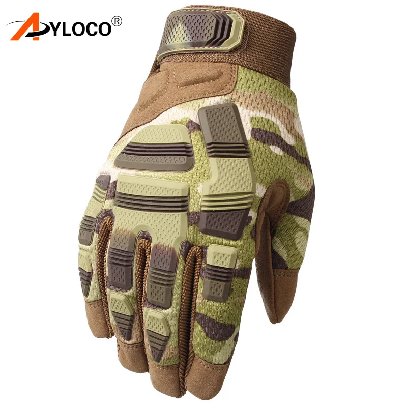 Мужские тактические резиновые перчатки с сенсорным экраном армейские из