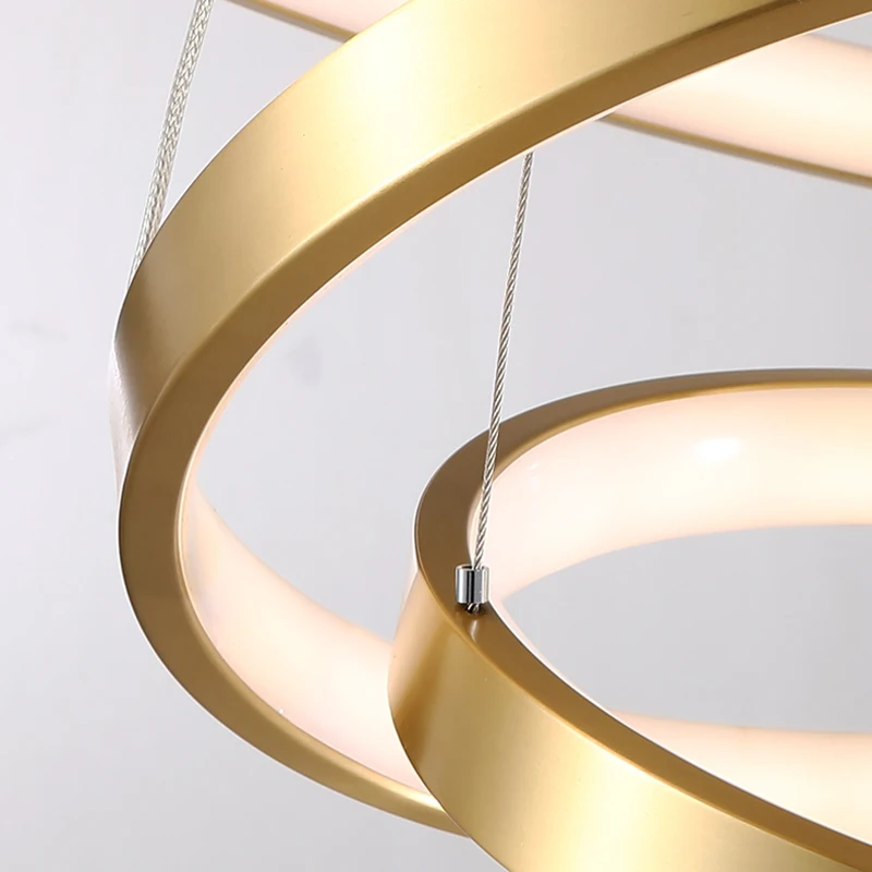 Современная Золотая круглая люстра с дистанционным управлением светодиодный