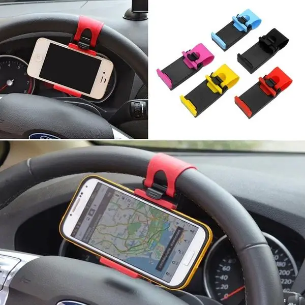 Car Steering Wheel Clip Mount Holder for iPhone 8 7 7Plus 6 6s for Samsung for Xiaomi for Huawei Mobile Phone GPS