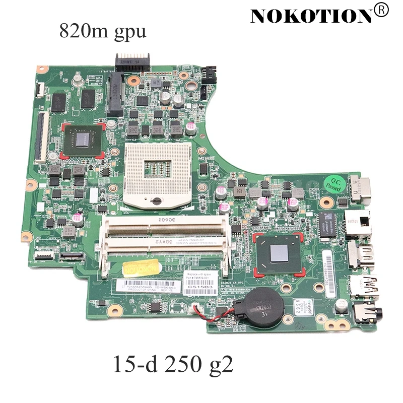NOKOTION 748839 501 001 материнская плата для ноутбука HP 15 D D059SR 250 G2 HM76 DDR3 820M GPU основная