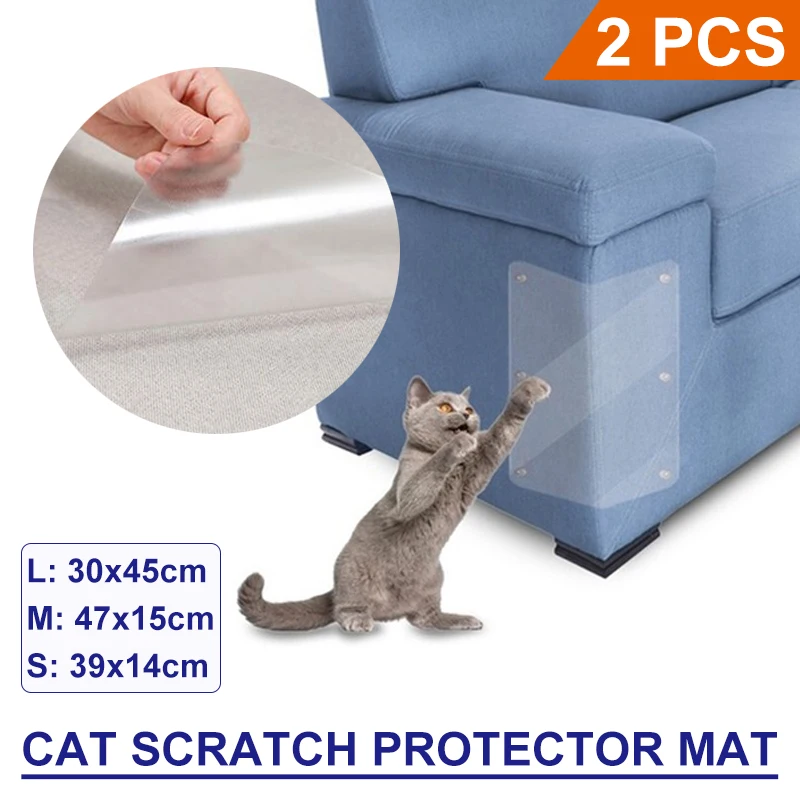 

2PCS Cat Scratch Guards Corner Guard PVC Deterrent Pad Furniture Flexible Vinyl Protector Paw Pad For Leather Sofa Couch Door