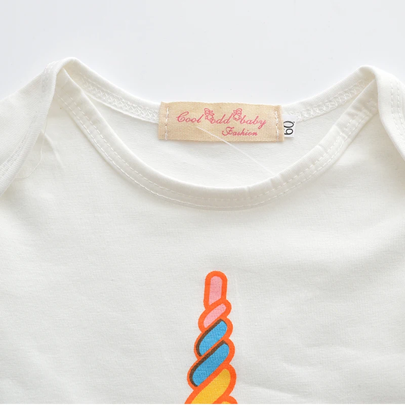 Комплект одежды для новорожденных и маленьких девочек Единорог комбинезон с