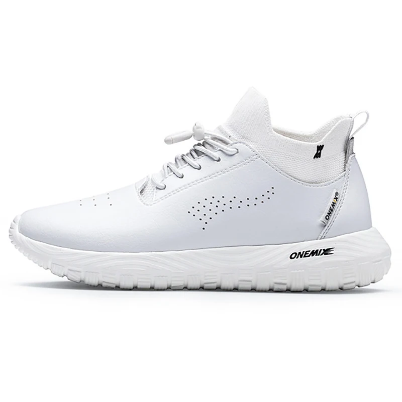 ONEMIX Men's Running Shoes Spring Summer Black Athletic Shoes Walking Sneakers Men Leather Jogging Man White Casual Sport Shoes