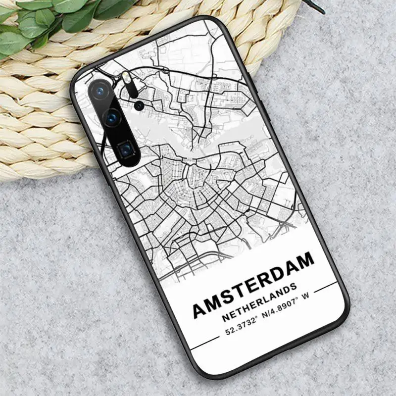 

Ins Travel Country Sketch City Map Phone Case For Huawei honor Mate P 10 20 30 40 i 9 8 pro x Lite smart 2019 nova 5t