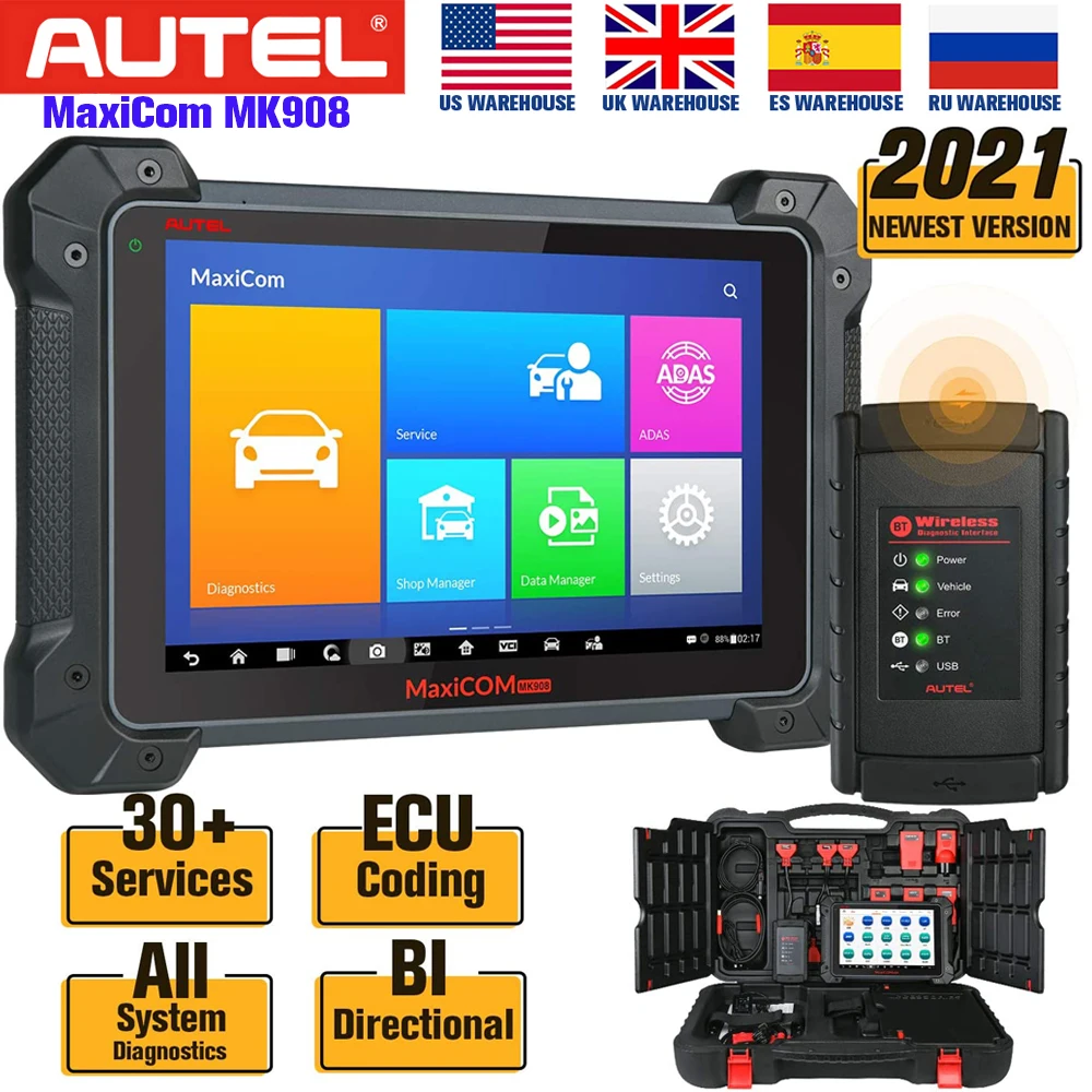 2021 Autel MaxiCOM MK908 31 + услуги все системы инструмент для диагностического