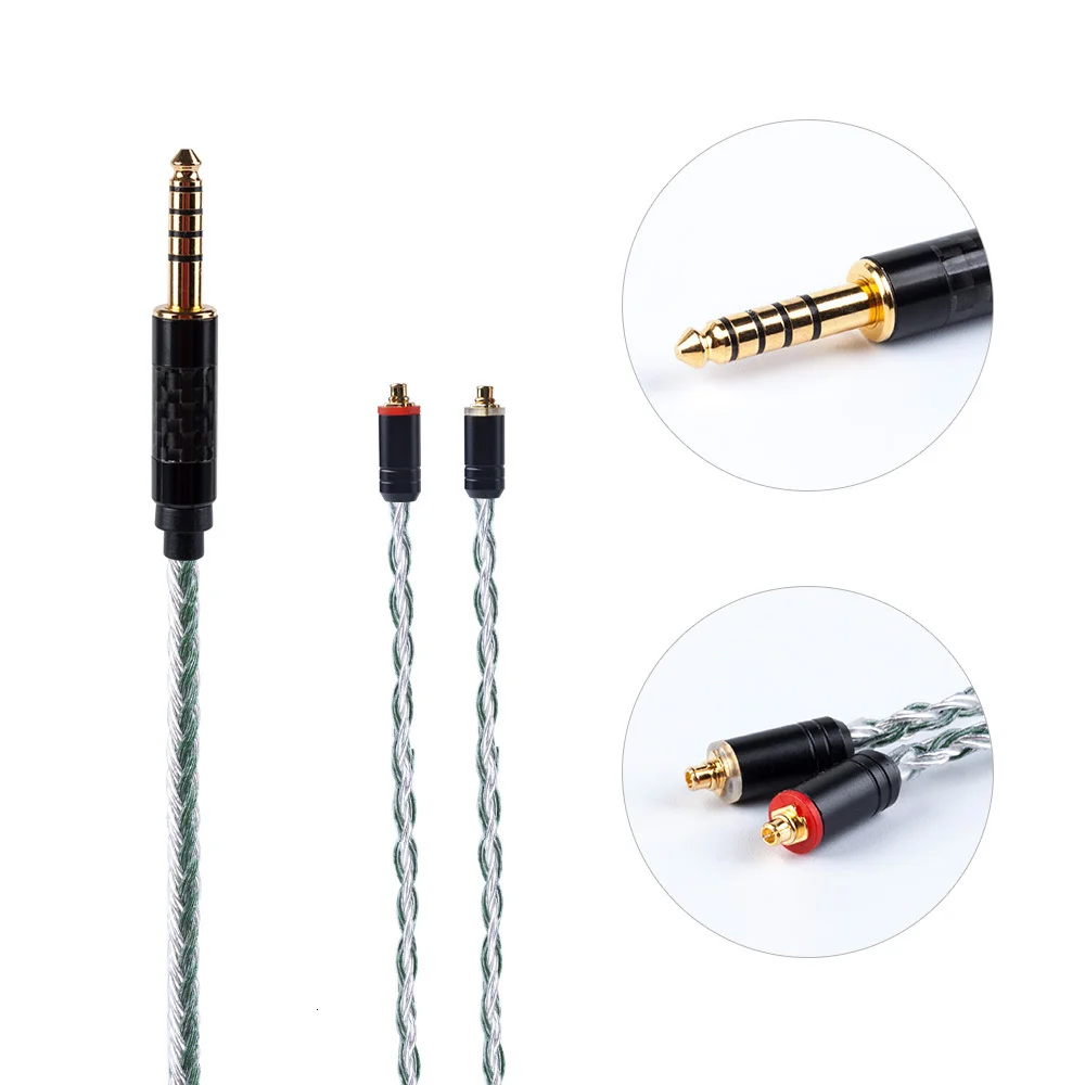 HiFiHear 16 Core посеребренный балансный кабель 2,5/3,5/4,4 мм с MMCX/2pin/QDC разъем для ZS10 Pro AS10 AS16 ZSN C12 BL-03