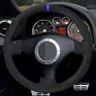 Чехол рулевого колеса автомобиля ручной работы черная замша для Audi A2 8Z A3 8L Sportback A4 B6 Avant A6 C5 A8 D2 TT 8N S3 S4 RS 4Р