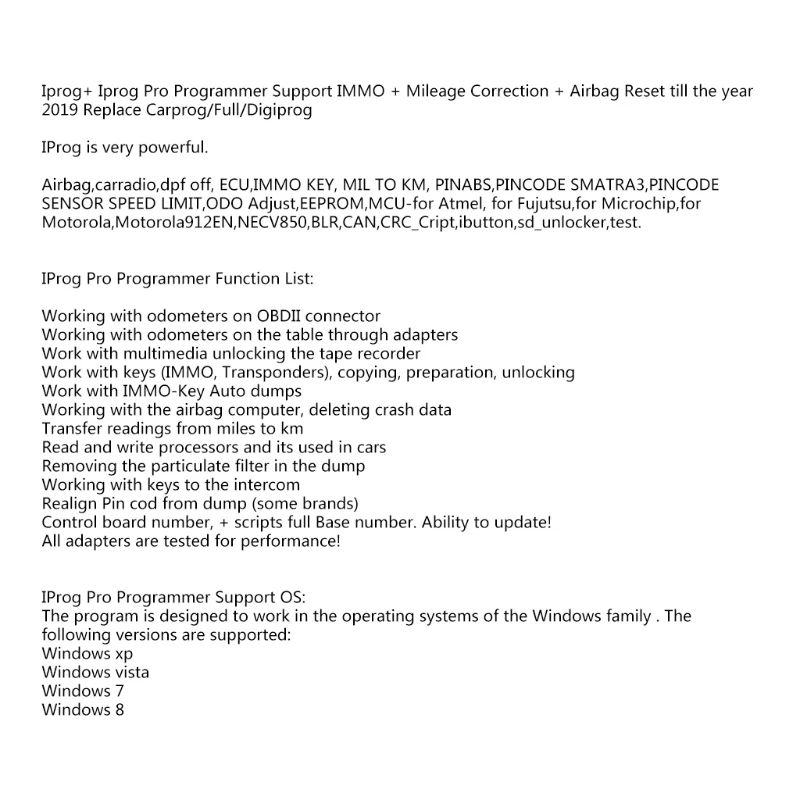 

New Iprog+ Prog V86 Key Programmer Support IMMO + Mileage Correction + Airbag Reset Iprog Pro Replace Carprog/Digiprog/Tango
