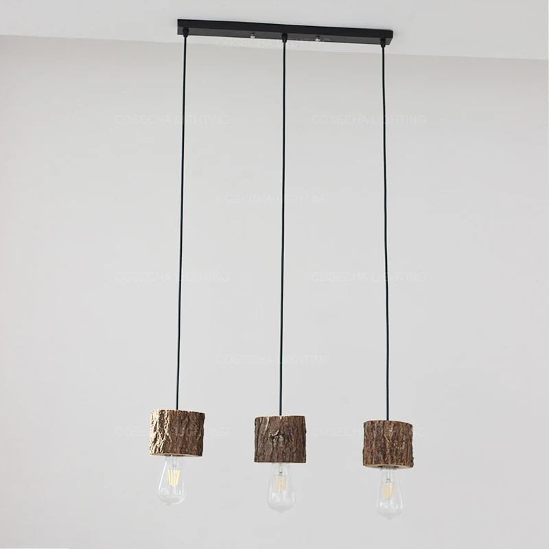 Подвесной светильник из натурального дерева 1 одиночная лампа подвесной шнур в