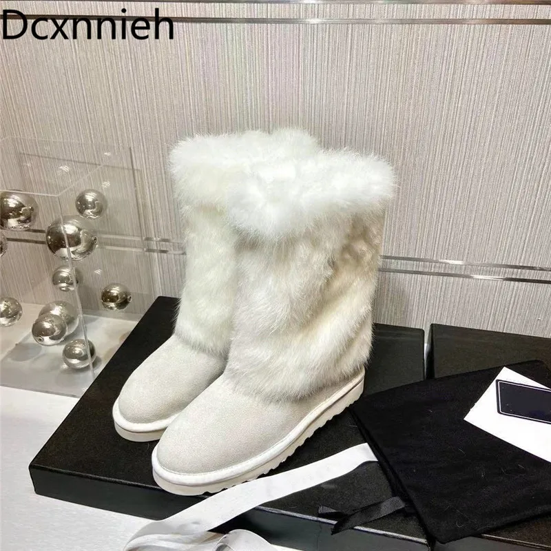 

Женские зимние ботинки с круглым носком, теплые ботильоны с шерстяной подкладкой, модные короткие ботинки на толстой подошве с меховым воро...