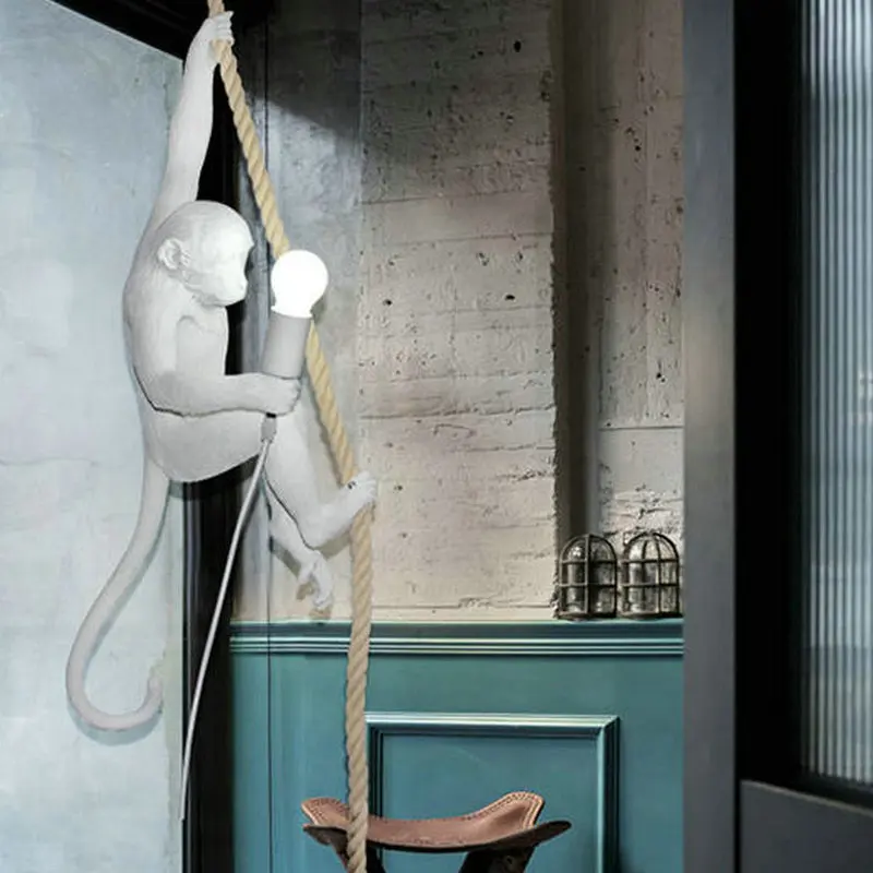 Винтажный подвесной светильник в виде обезьяны промышленный светодиодный для