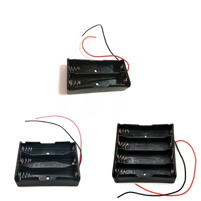 

400pcs/lot 2x 3x 4x 18650 3.7V Batteries Holder Storage Box Case With Wire Leads 2 3 4 Slots Plastic Battery Shell