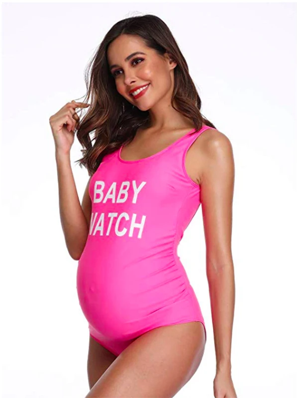 

2021 Women Tank Backless Maternity Swimsuit Letters Printed One Piece Swinwear Pregnant Swimsuit Premama Pregnancy Plus Size XL