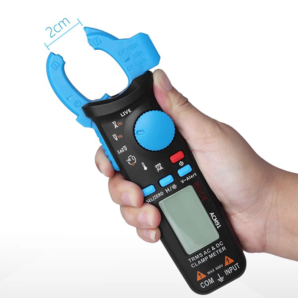 ACM91 Digital Clamp Meter AC DC Current True RMS Auto Range Live Check NCV Temp Frequency Capacitor Hz Tester Multimeter | Инструменты