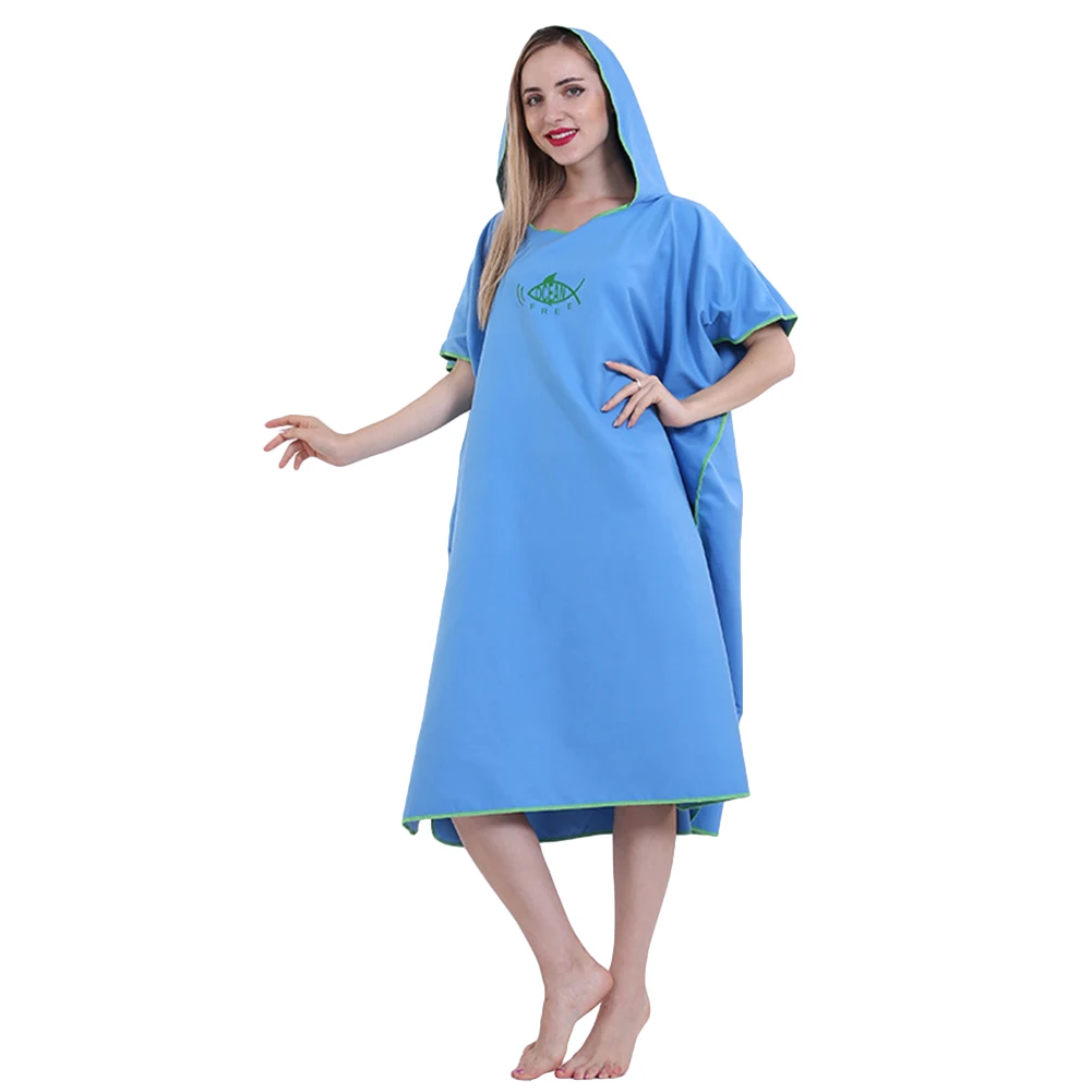 

Portable Beach Bathing Towel Quick-drying Hooded Bathrobe Robe Poncho Quick Dry Soft Adults Woman Beach Surf Swimming Bathrobe