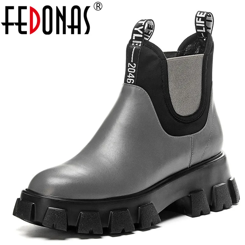 FEDONAS/Новое поступление женские качественные полусапожки из натуральной кожи