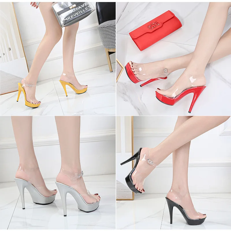 Модель YEELOCA Подиумные женские сандалии на высоком каблуке 13 см | Обувь