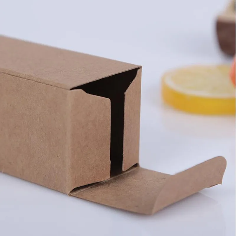 

50pcs 6 sizes Black white Kraft Paper cardboard box Lipstick Cosmetic Perfume Bottle Kraft Paper Box Essential Oil Packaging Box